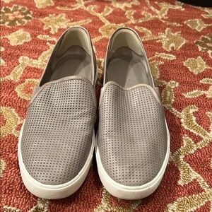 Vince Gray Perforated Slip-On Sneakers